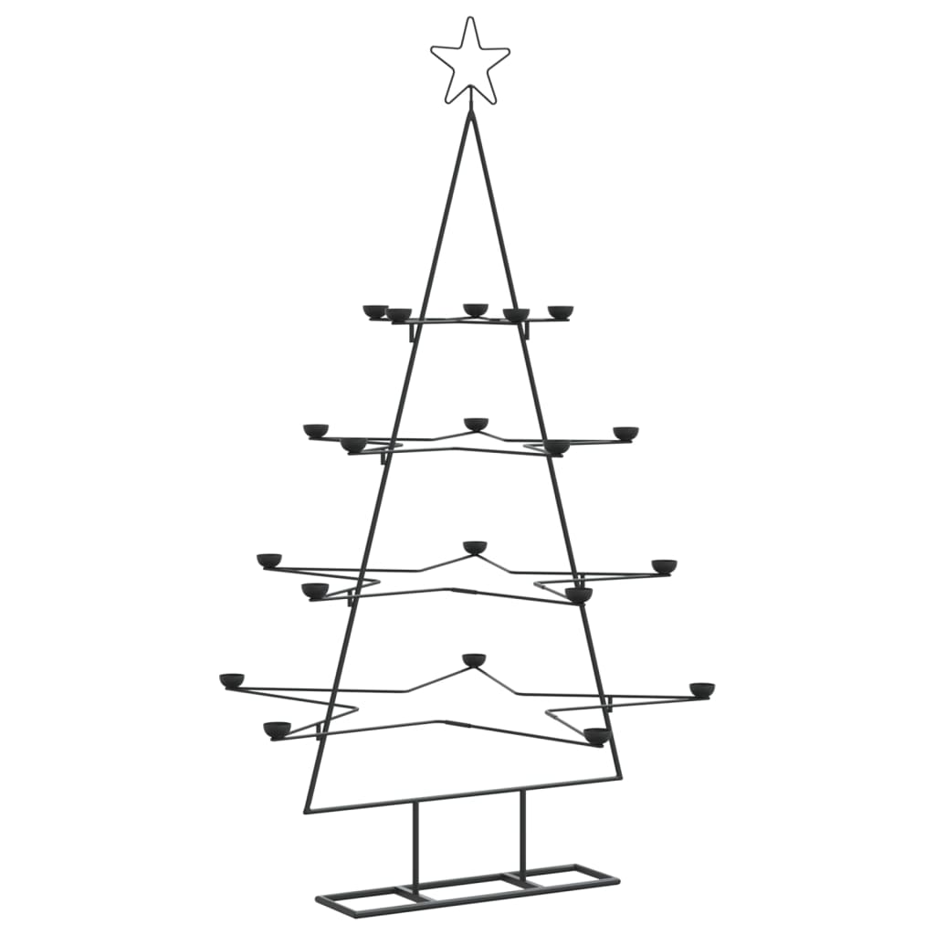 vidaXL Árbol de Navidad para decoración metal negro 140 cm