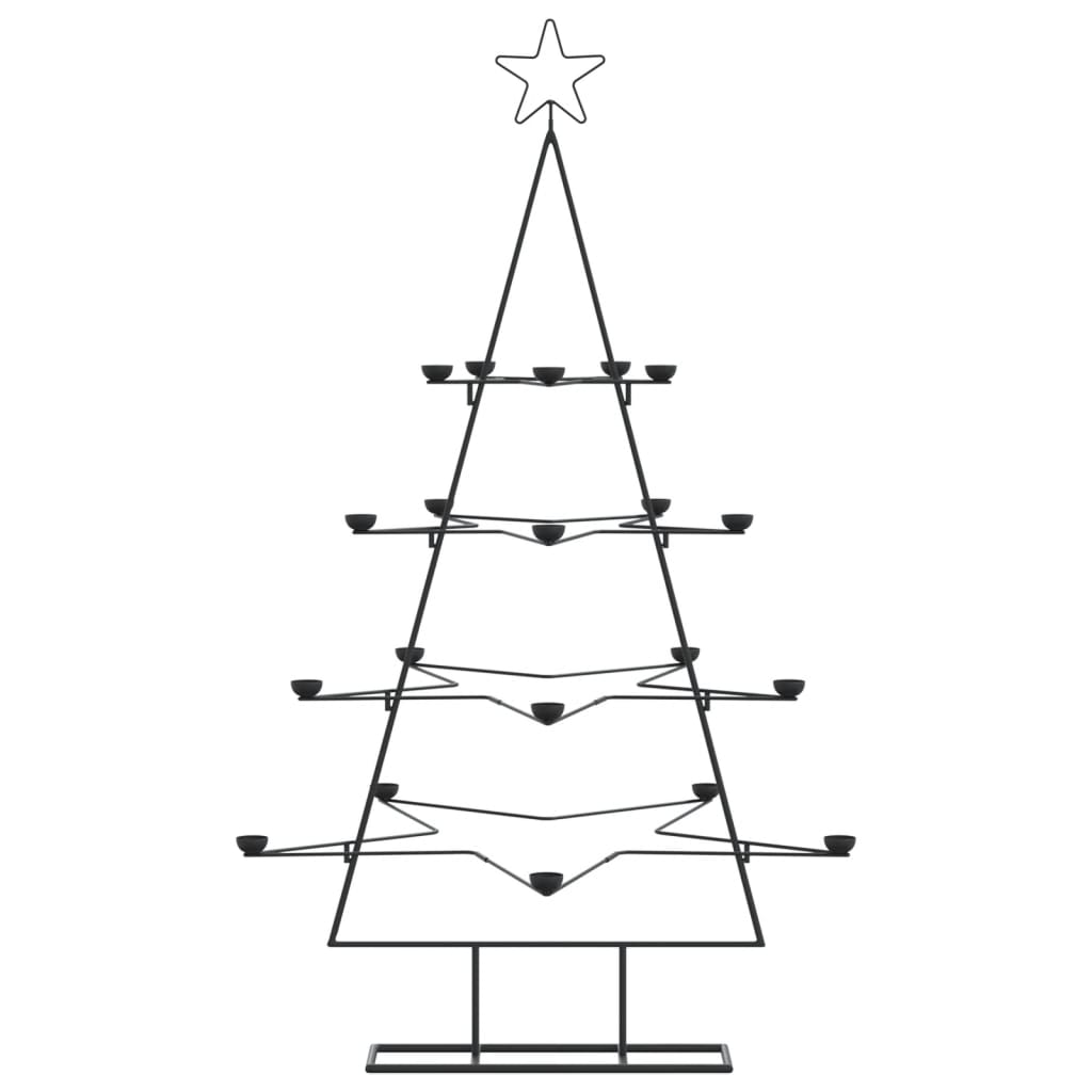 vidaXL Árbol de Navidad para decoración metal negro 140 cm