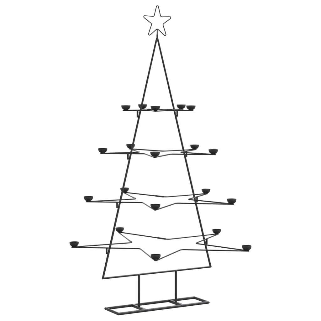 vidaXL Árbol de Navidad para decoración metal negro 140 cm