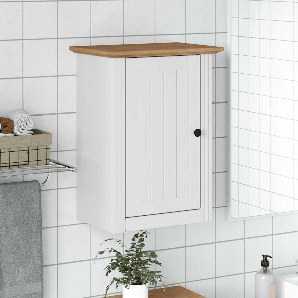 vidaXL Armario de pared para baño BODO blanco y marrón 44x30x60 cm