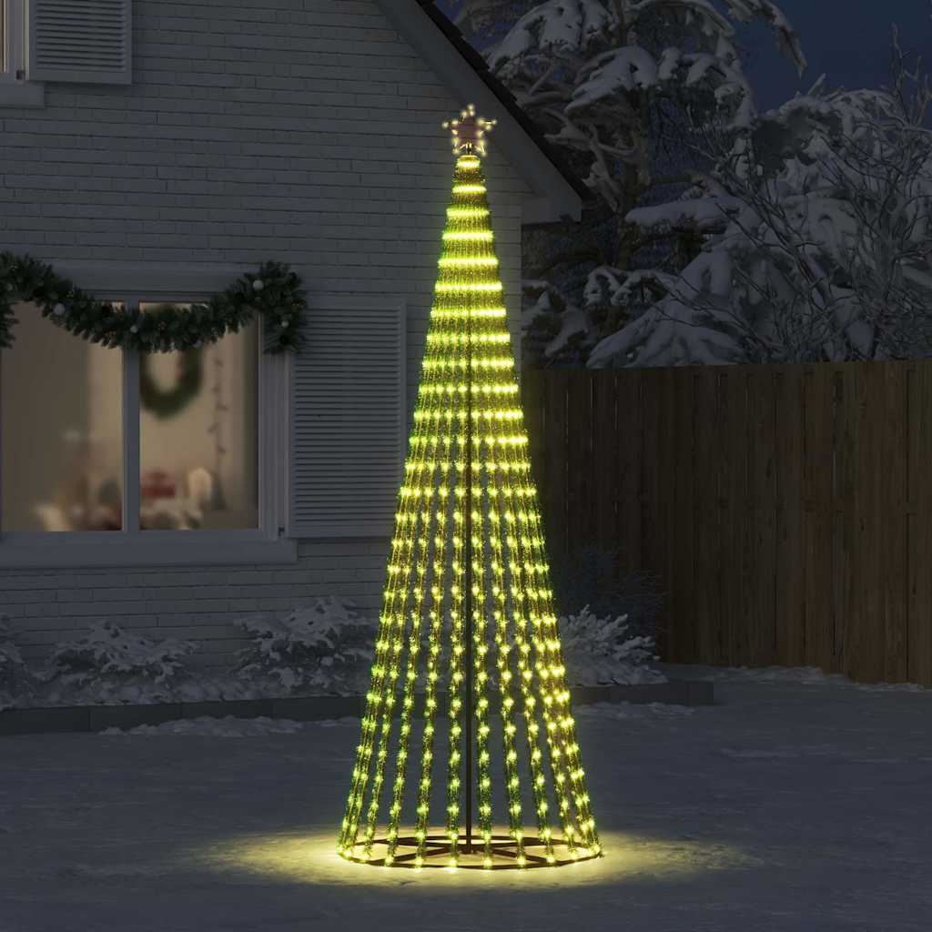 vidaXL Árbol de Navidad cono de luz 475 LEDs blanco cálido 247 cm