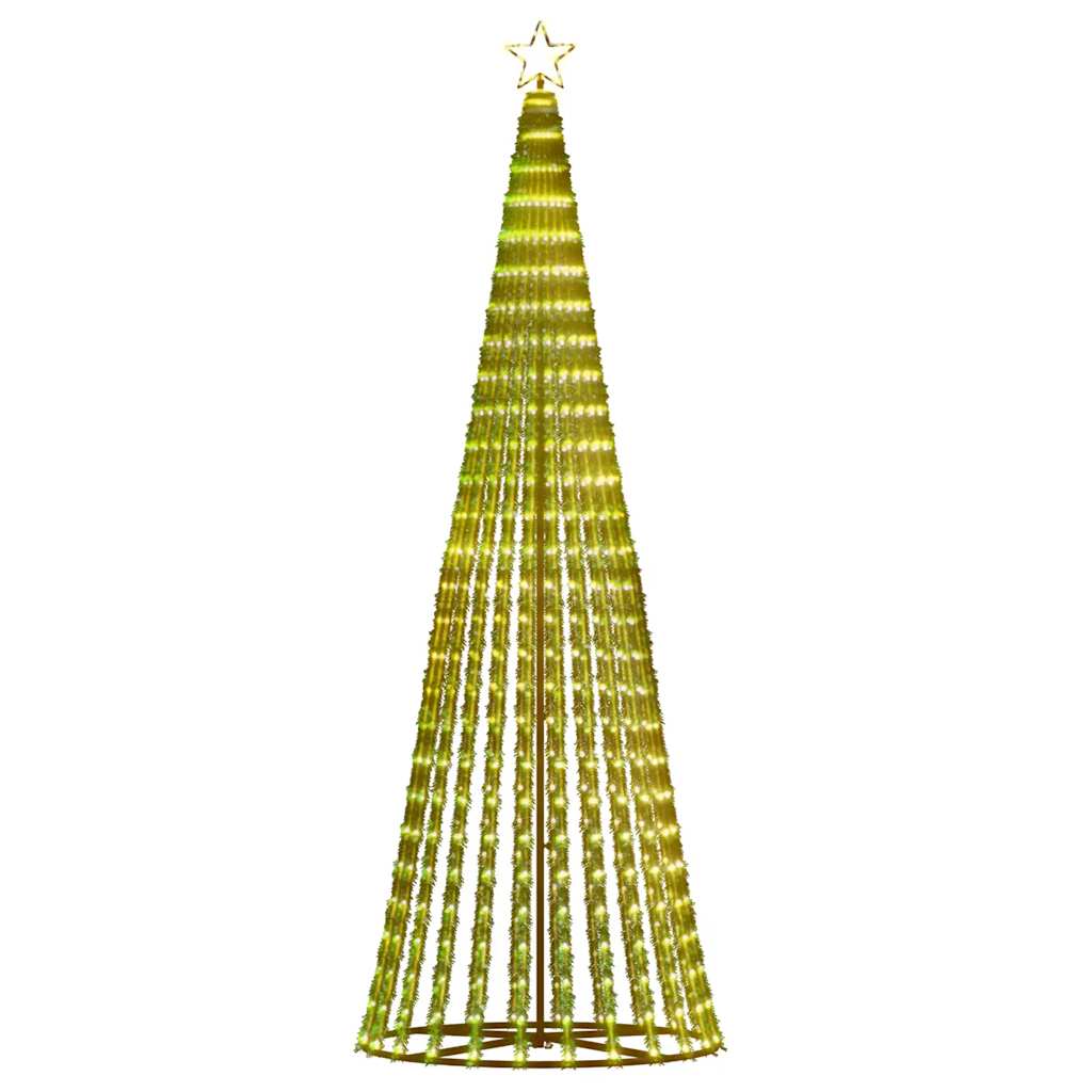 vidaXL Árbol de Navidad cono de luz 475 LEDs blanco cálido 247 cm