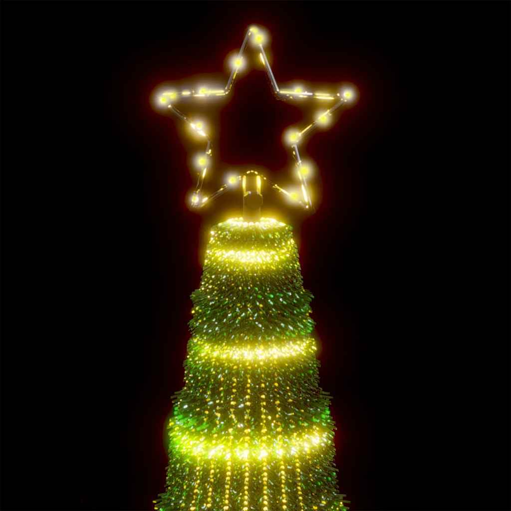 vidaXL Árbol de Navidad cono de luz 475 LEDs blanco cálido 247 cm