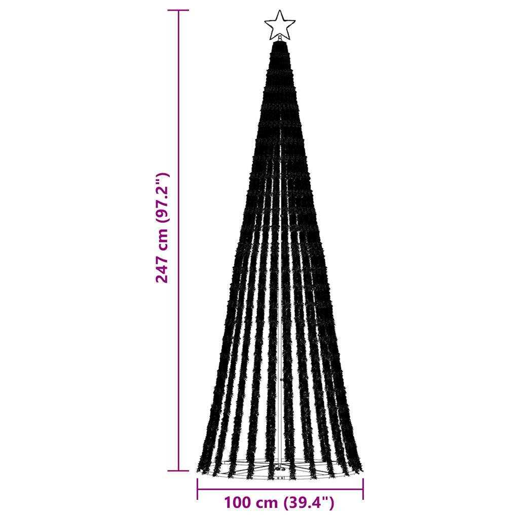 vidaXL Árbol de Navidad cono de luz 475 LEDs blanco cálido 247 cm