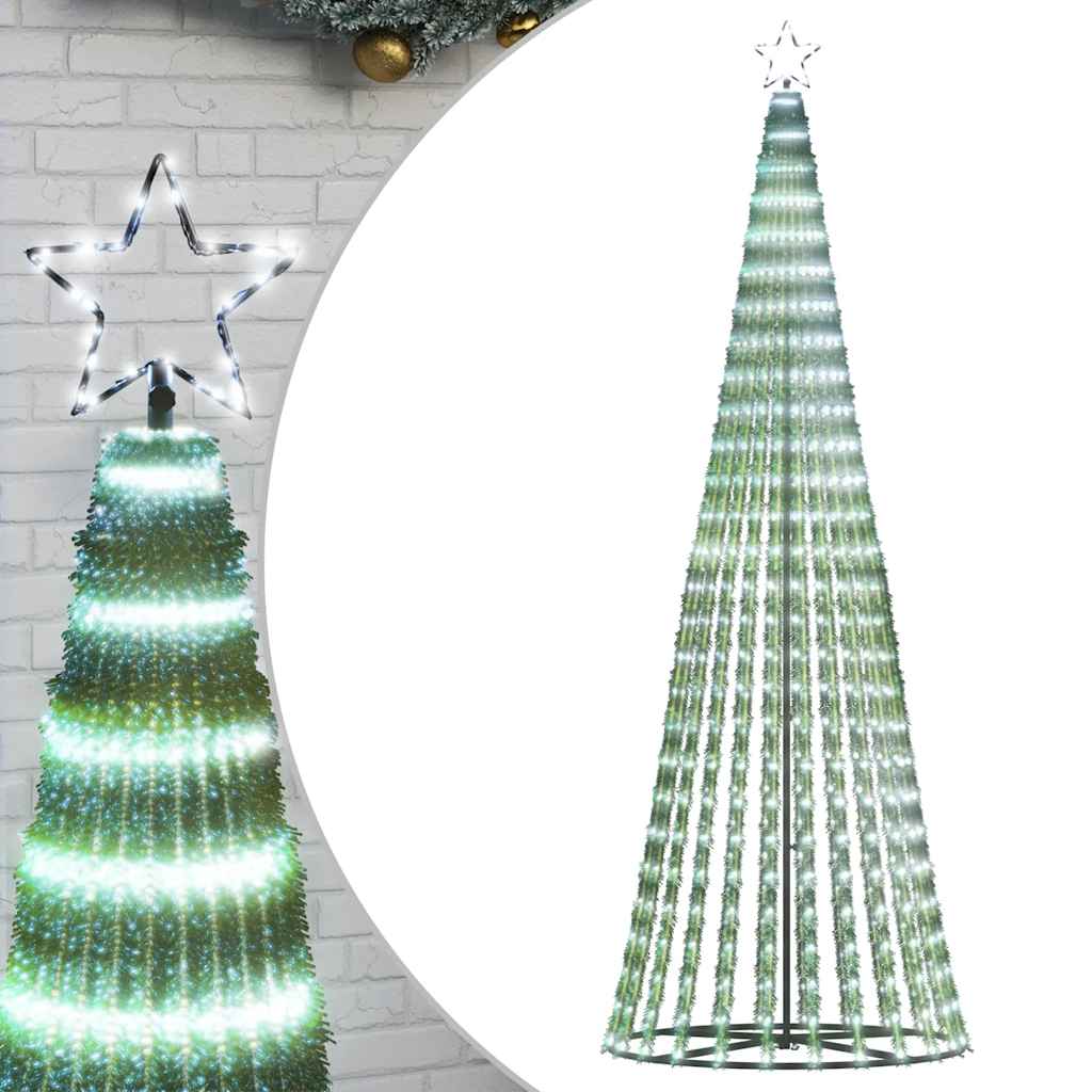 vidaXL Árbol de Navidad cono de luz 475 LEDs blanco frío 247 cm