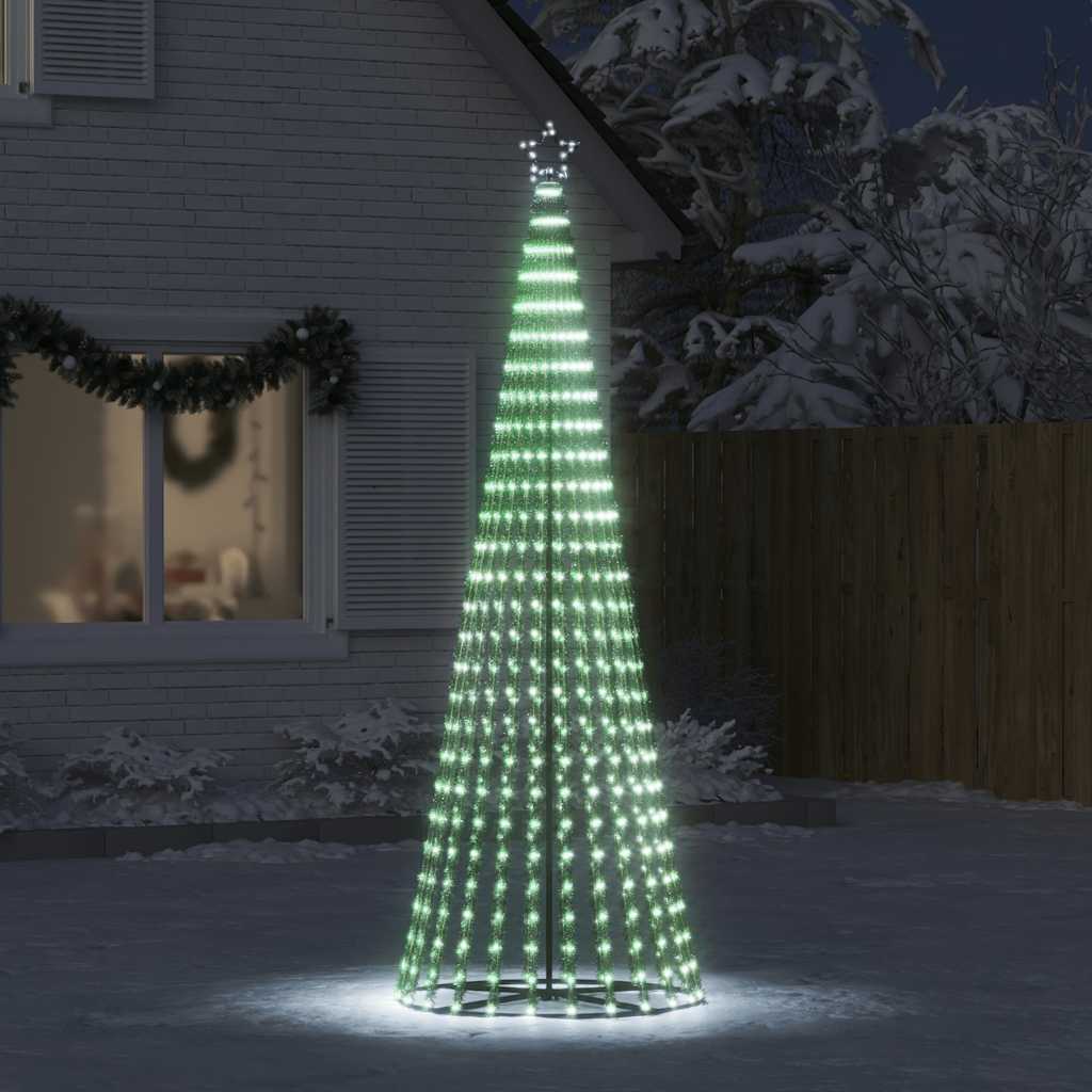 vidaXL Árbol de Navidad cono de luz 475 LEDs blanco frío 247 cm