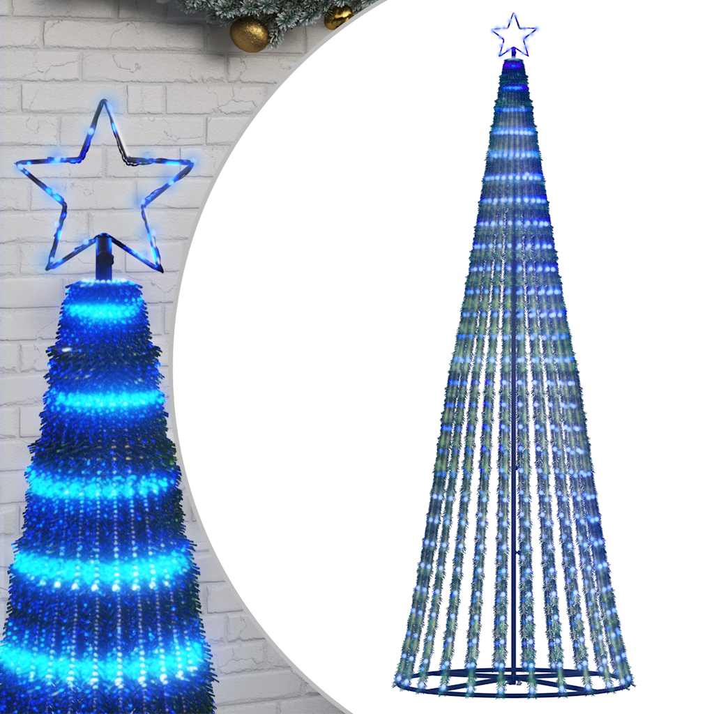 vidaXL Árbol de Navidad cono de luz 475 LEDs azul 247 cm