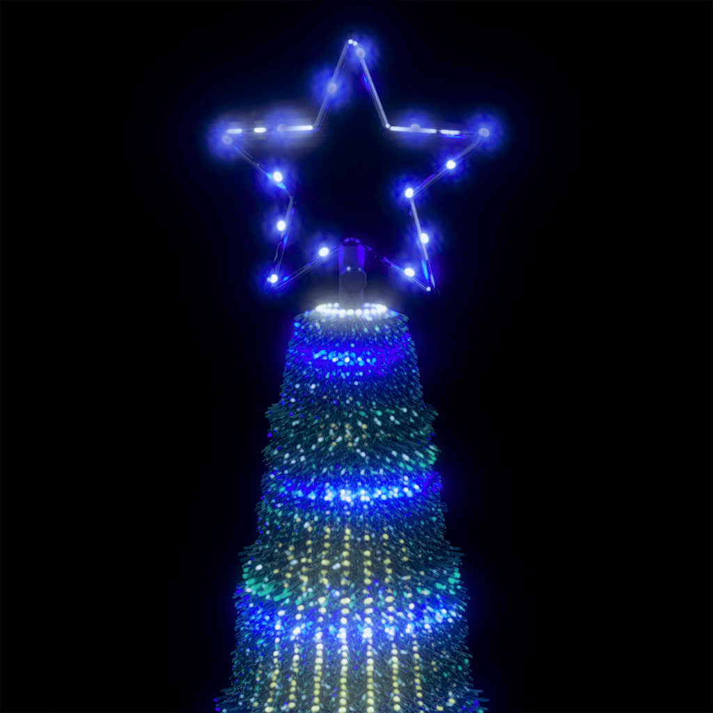 vidaXL Árbol de Navidad cono de luz 475 LEDs azul 247 cm