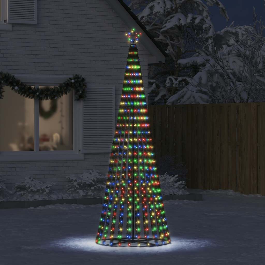 vidaXL Árbol de Navidad cono de luz 475 LEDs de colores 247 cm