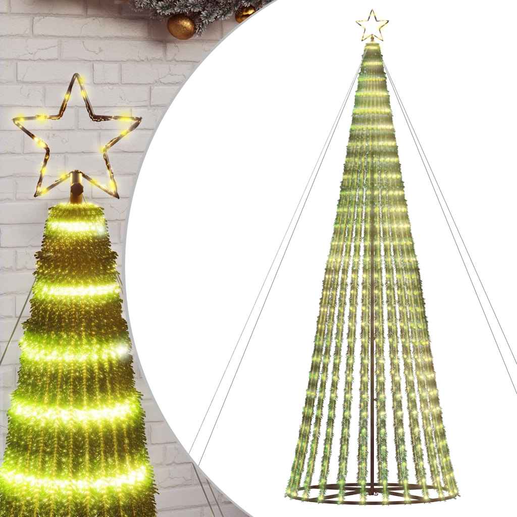 vidaXL Árbol de Navidad cono de luz 1028 LEDs blanco cálido 403 cm