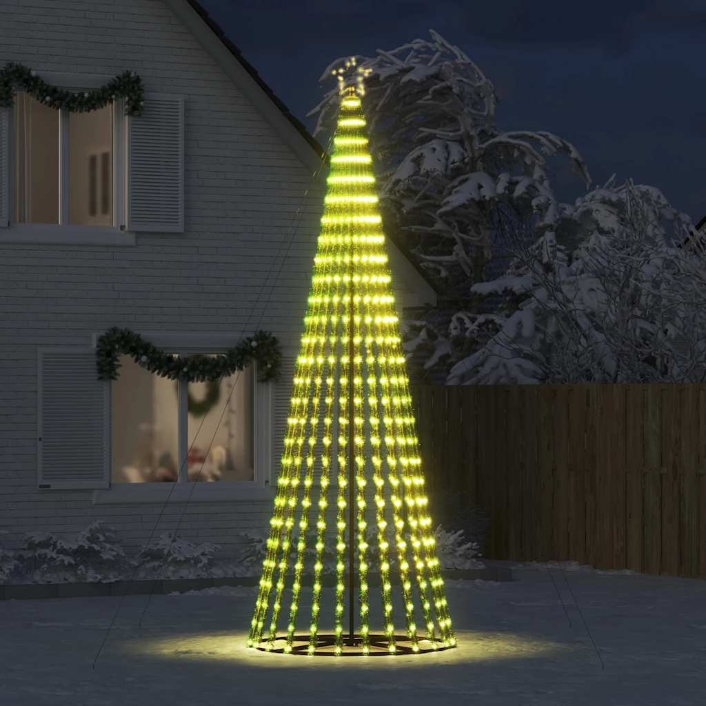 vidaXL Árbol de Navidad cono de luz 1028 LEDs blanco cálido 403 cm