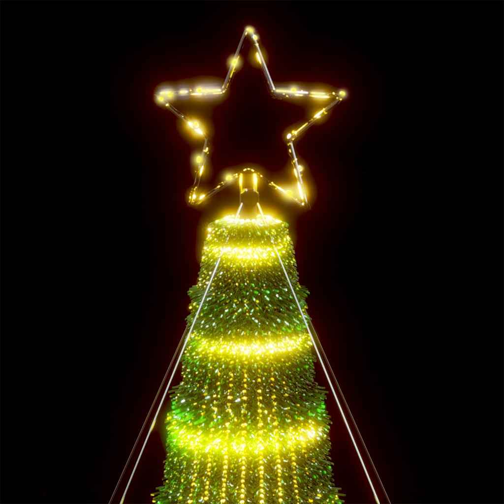 vidaXL Árbol de Navidad cono de luz 1028 LEDs blanco cálido 403 cm