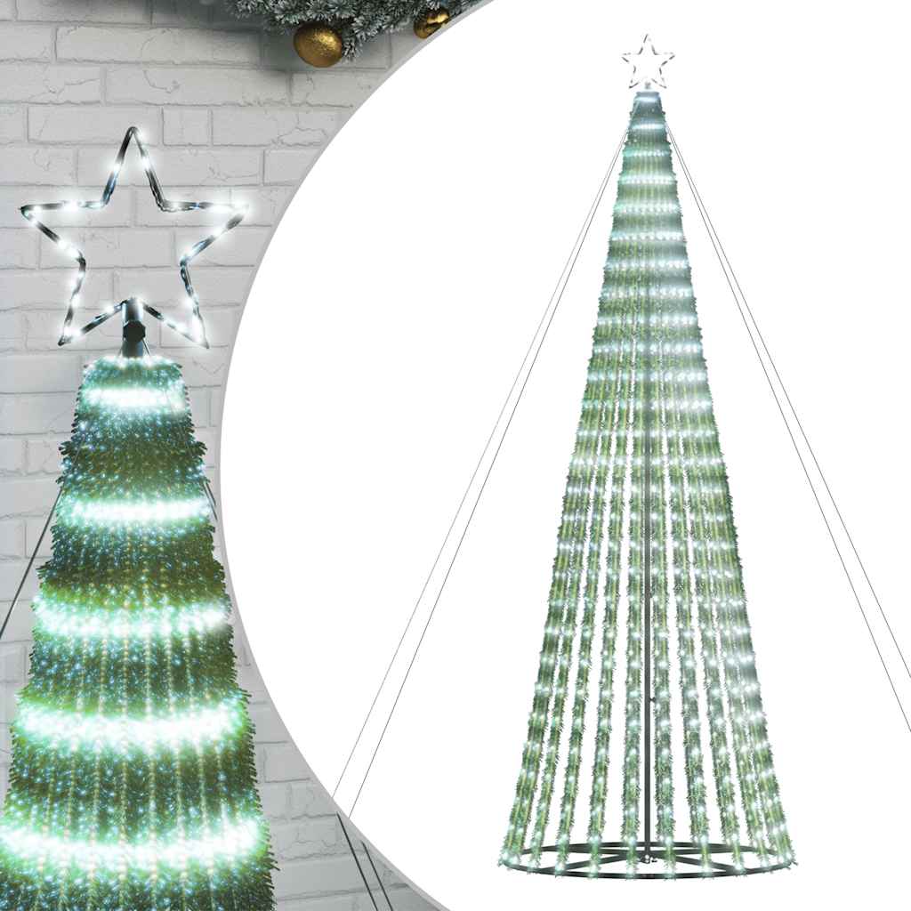 vidaXL Árbol de Navidad cono de luz 1028 LEDs blanco frío 403 cm