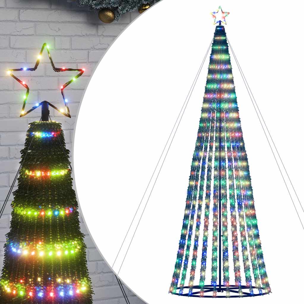 vidaXL Árbol de Navidad cono de luz 1028 LEDs de colores 403 cm