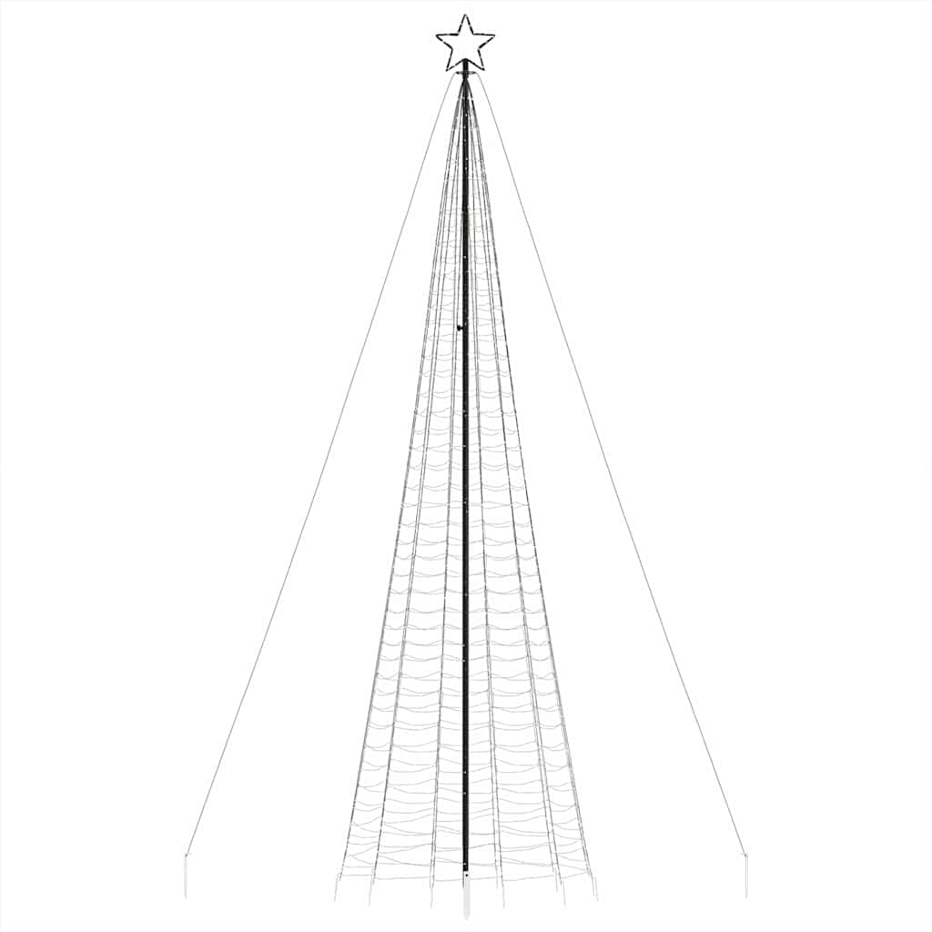 vidaXL Árbol de Navidad cono con estacas 1534 LEDs blanco cálido 500cm