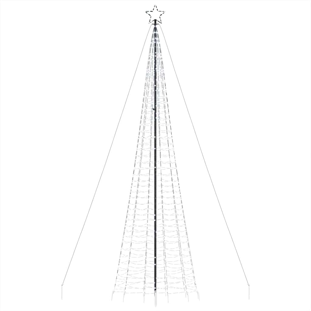 vidaXL Árbol de Navidad cono con estacas 1534 LEDs blanco frío 500 cm