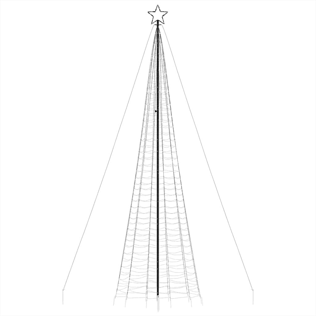 vidaXL Árbol de Navidad cono con estacas 1534 LEDs blanco frío 500 cm