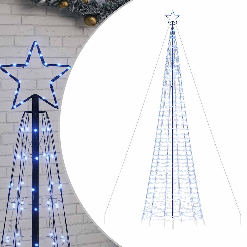 vidaXL Árbol de Navidad cono con estacas 1534 LEDs azul 500 cm