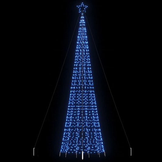 vidaXL Árbol de Navidad cono con estacas 1534 LEDs azul 500 cm