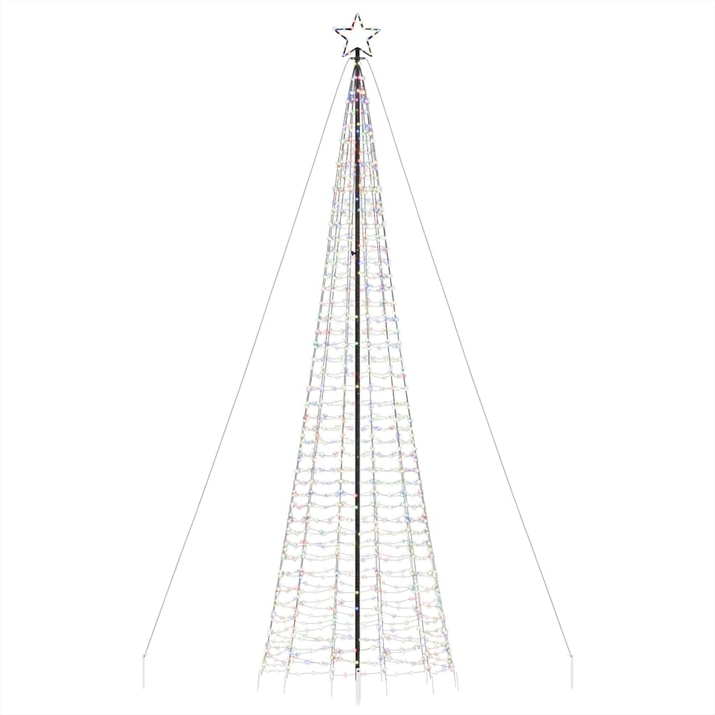 vidaXL Árbol de Navidad cono con estacas 1534 LEDs colores 500 cm