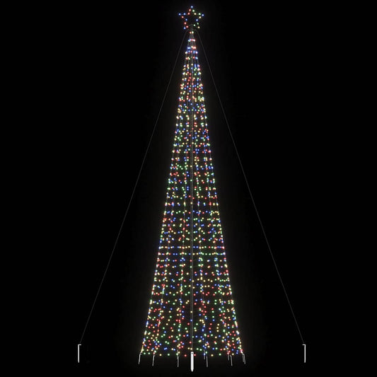 vidaXL Árbol de Navidad cono con estacas 1534 LEDs colores 500 cm