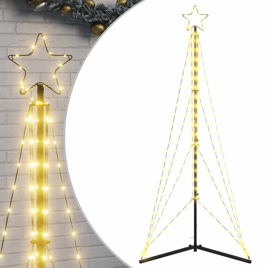 vidaXL Luces para árbol de Navidad 363 LEDs blanco cálido 182 cm