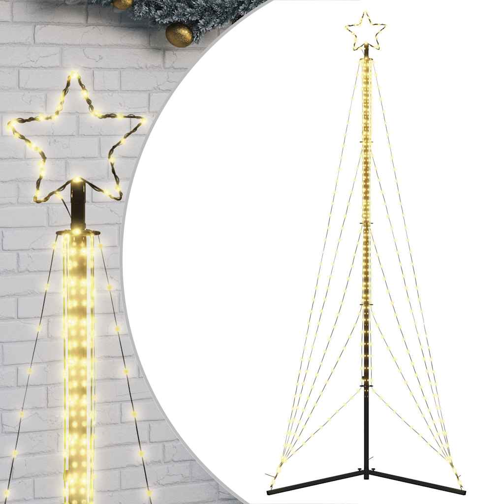 vidaXL Luces para árbol de Navidad 525 LEDs blanco cálido 302 cm