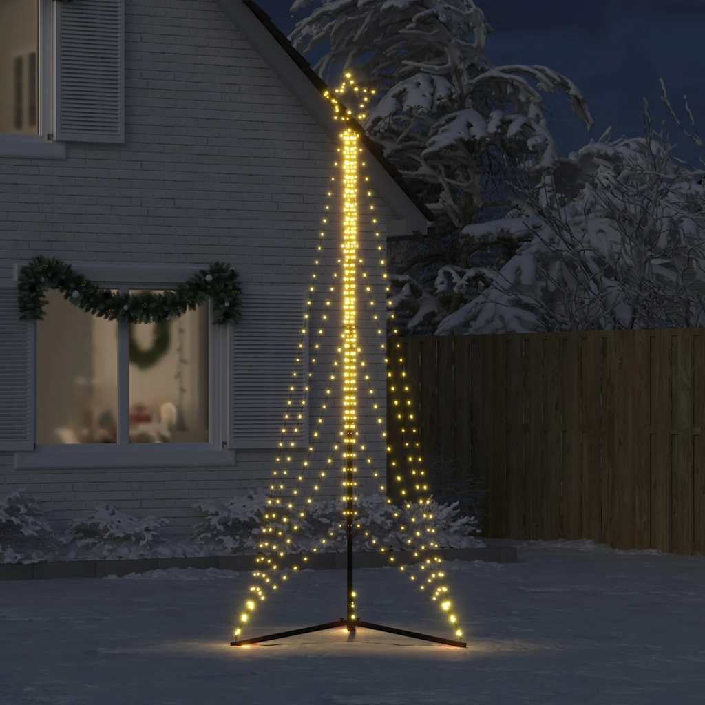 vidaXL Luces para árbol de Navidad 525 LEDs blanco cálido 302 cm