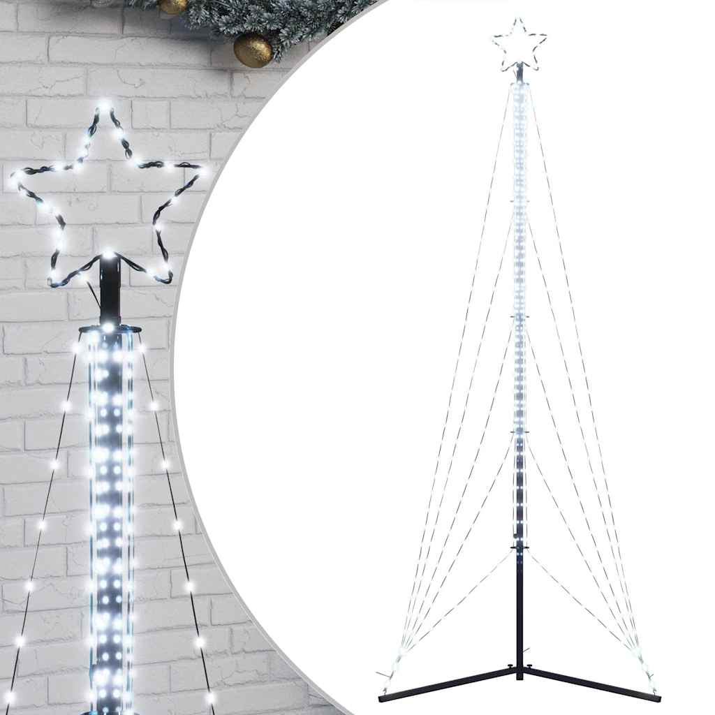 vidaXL Luces para árbol de Navidad 525 LEDs blanco frío 302 cm