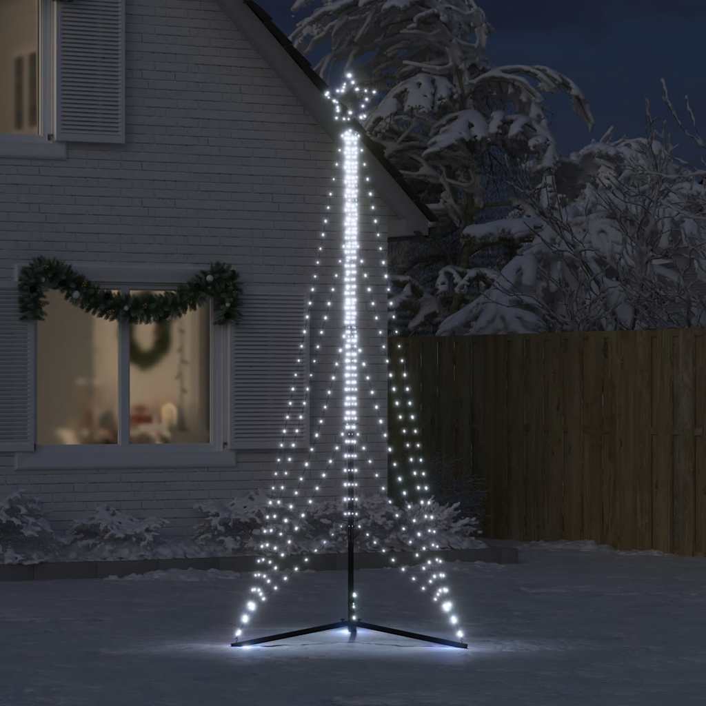 vidaXL Luces para árbol de Navidad 525 LEDs blanco frío 302 cm