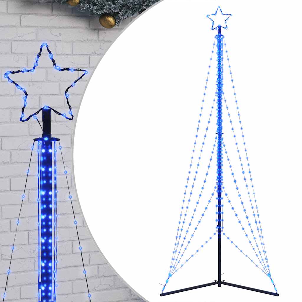 vidaXL Luces para árbol de Navidad 525 LED azul 302 cm