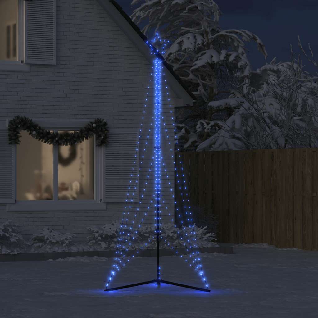 vidaXL Luces para árbol de Navidad 525 LED azul 302 cm