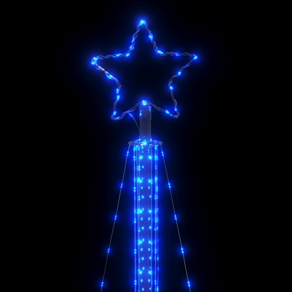 vidaXL Luces para árbol de Navidad 525 LED azul 302 cm