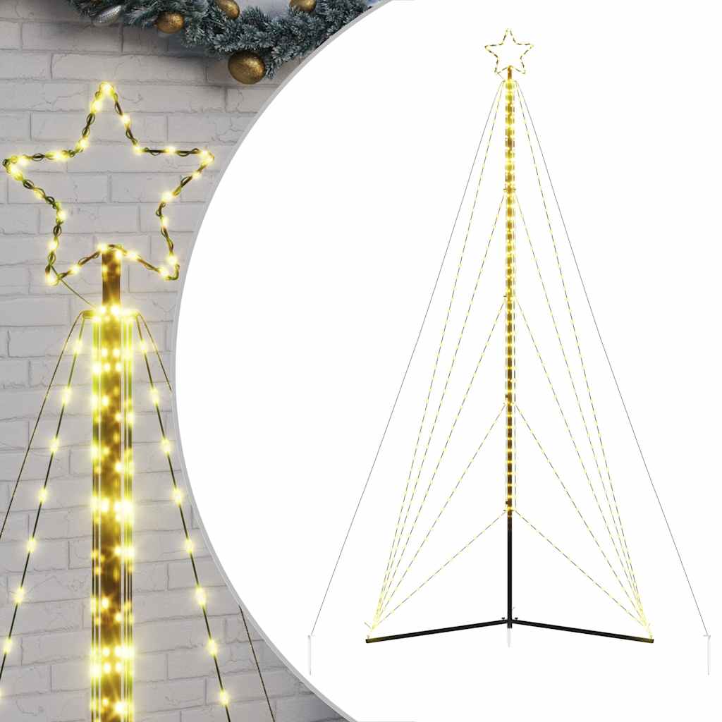 vidaXL Luces para árbol de Navidad 615 LEDs blanco cálido 404,5 cm