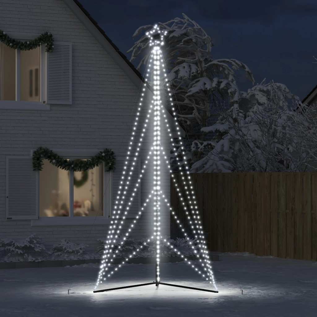 vidaXL Luces para árbol de Navidad 615 LEDs blanco frío 404,5 cm