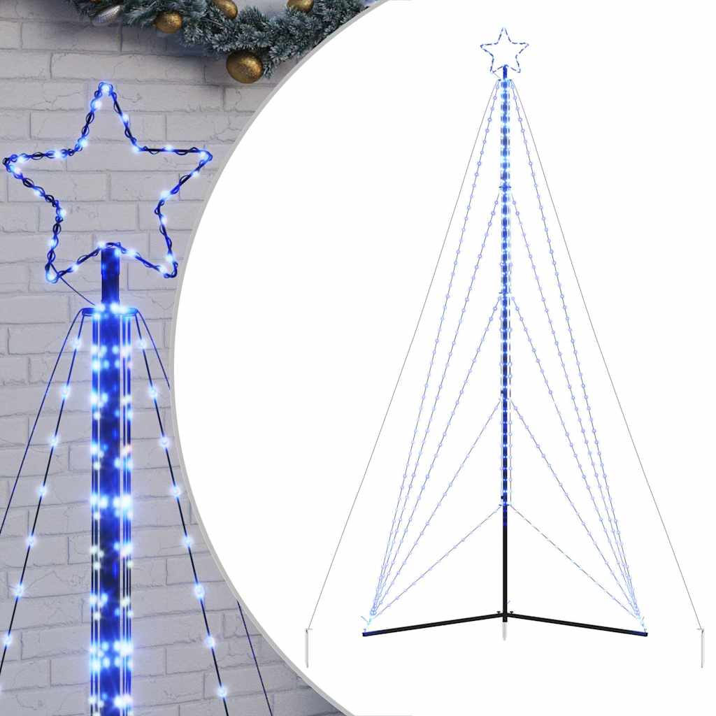 vidaXL Luces para árbol de Navidad 615 LED azul 404,5 cm