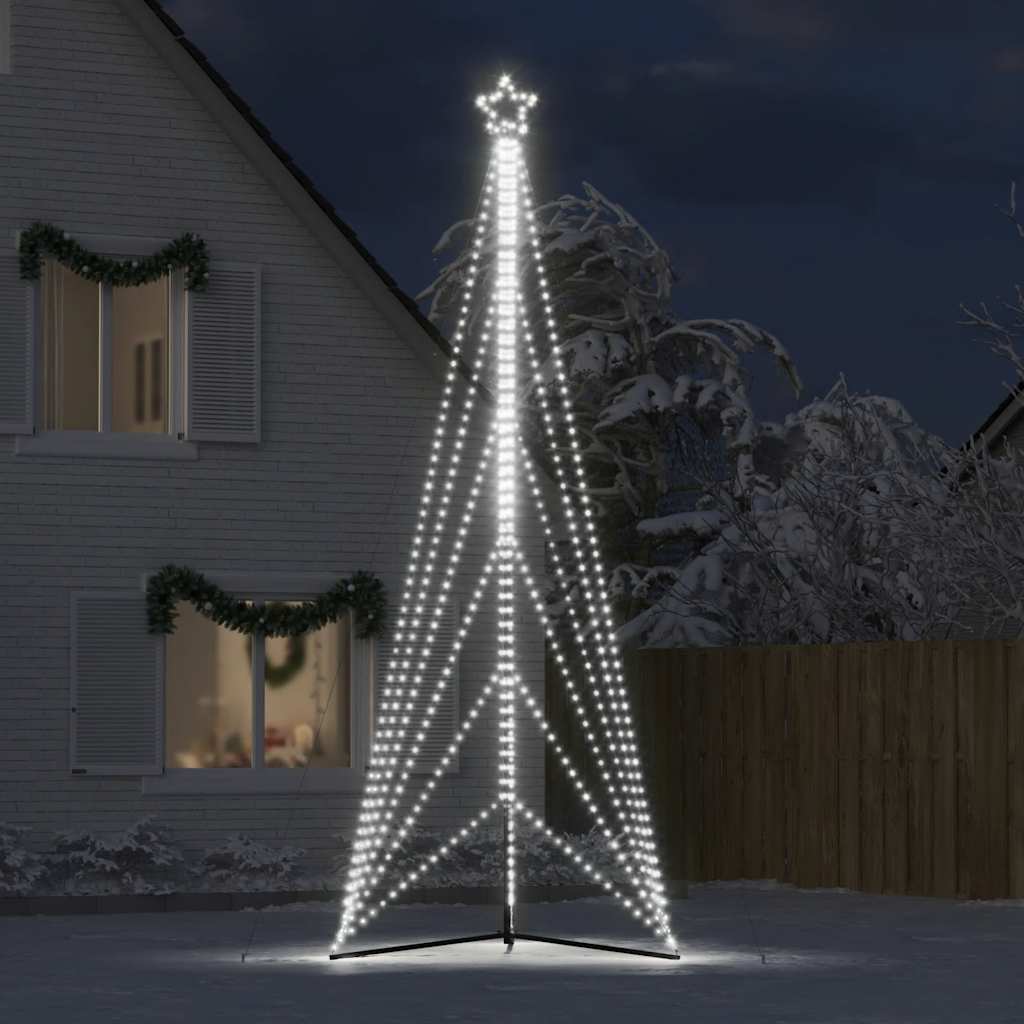 vidaXL Luces para árbol de Navidad 861 LEDs blanco frío 478 cm