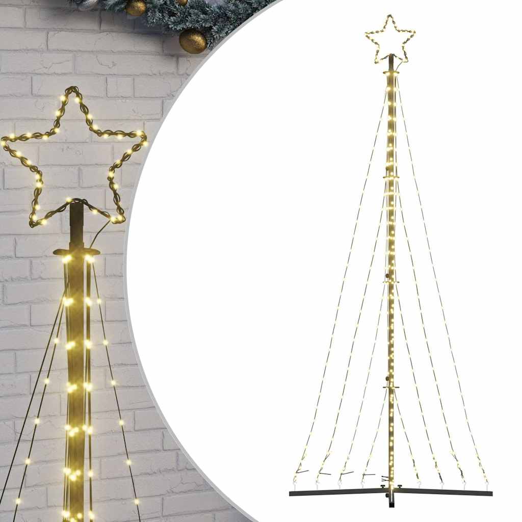 vidaXL Luces para árbol de Navidad 447 LEDs blanco cálido 249 cm