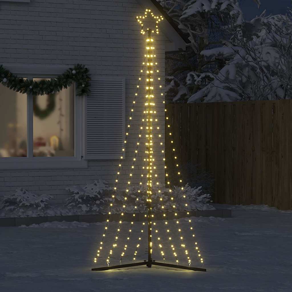 vidaXL Luces para árbol de Navidad 447 LEDs blanco cálido 249 cm