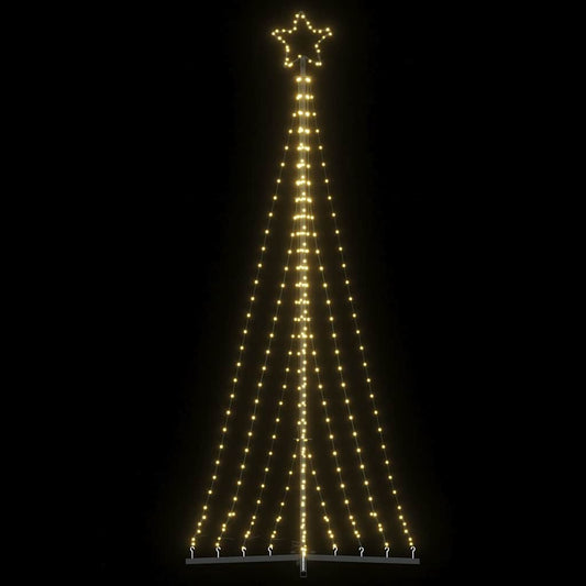 vidaXL Luces para árbol de Navidad 447 LEDs blanco cálido 249 cm