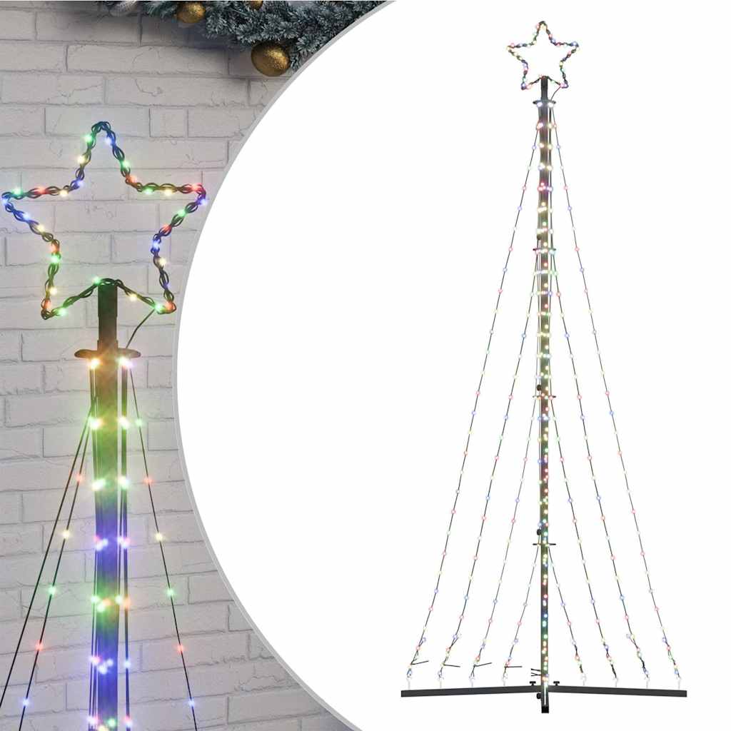 vidaXL Luces para árbol de Navidad 447 LEDs de colores 249 cm