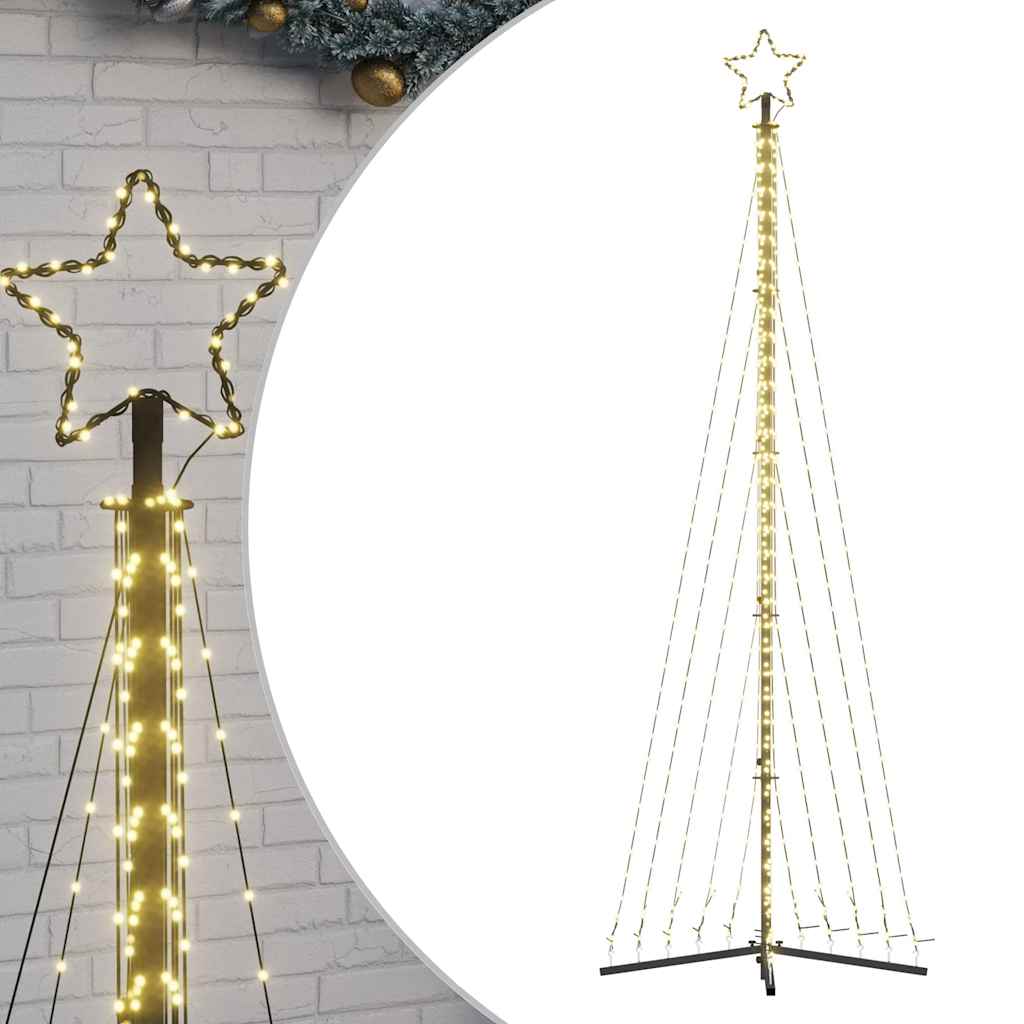 vidaXL Luces para árbol de Navidad 495 LEDs blanco cálido 300,5 cm