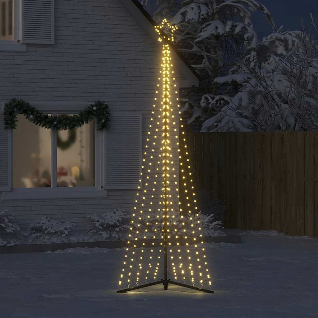 vidaXL Luces para árbol de Navidad 495 LEDs blanco cálido 300,5 cm