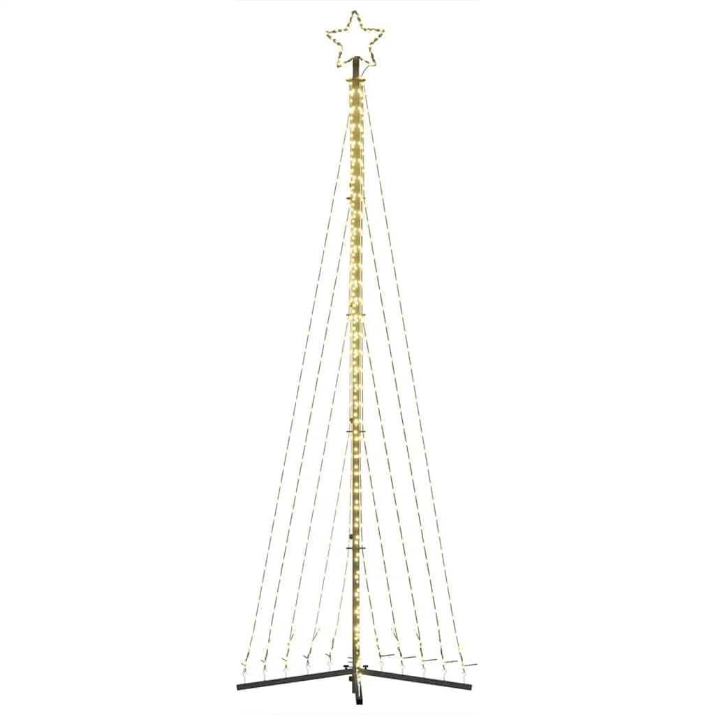 vidaXL Luces para árbol de Navidad 495 LEDs blanco cálido 300,5 cm