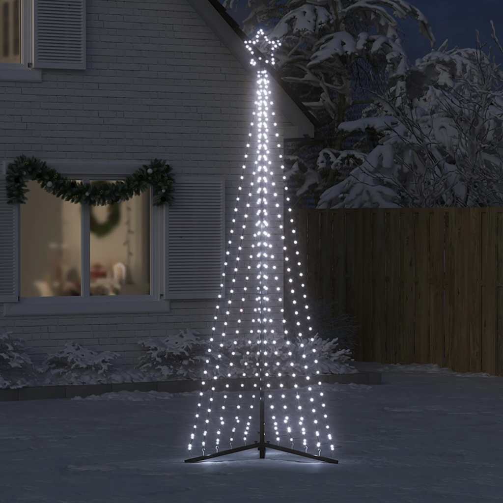 vidaXL Luces para árbol de Navidad 495 LEDs blanco frío 300,5 cm