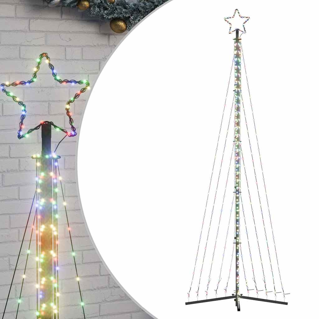 vidaXL Luces para árbol de Navidad 495 LEDs de colores 300,5 cm