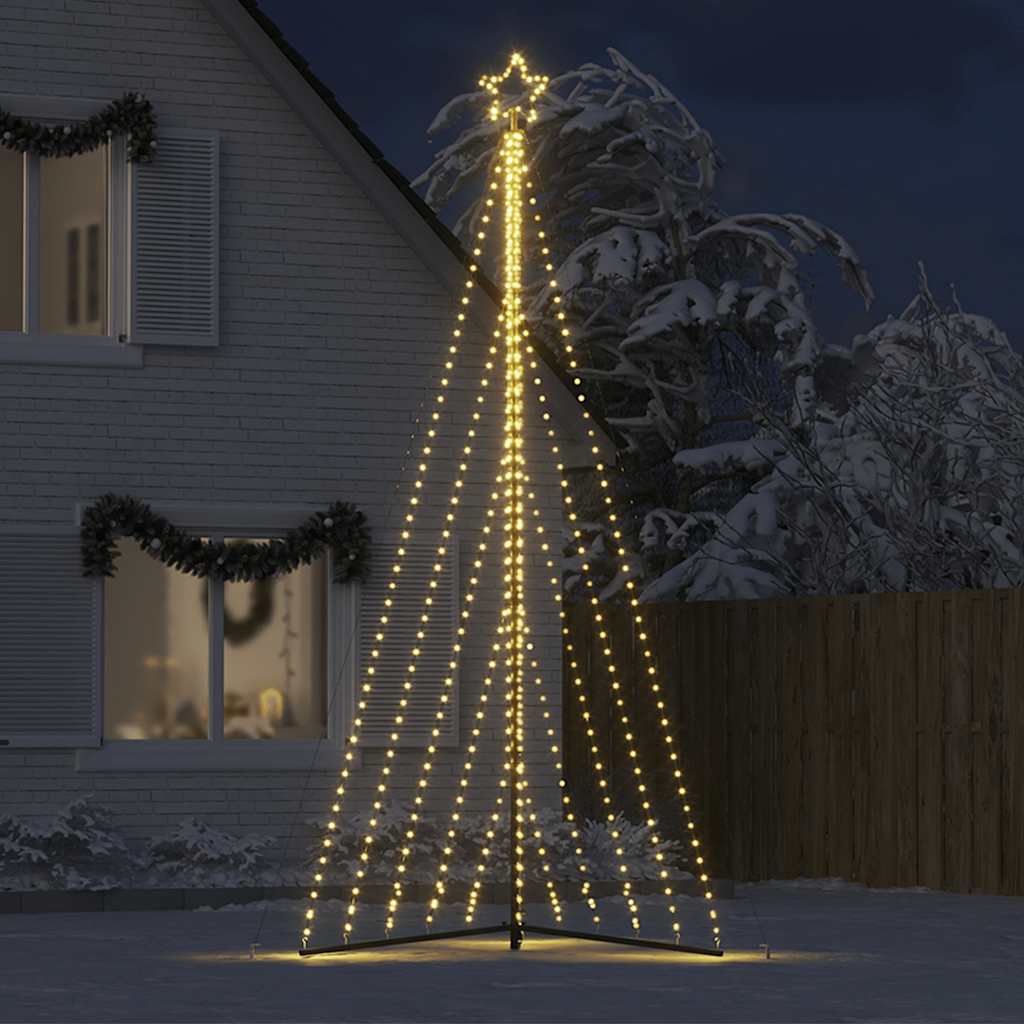 vidaXL Luces para árbol de Navidad 570 LEDs blanco cálido 399 cm