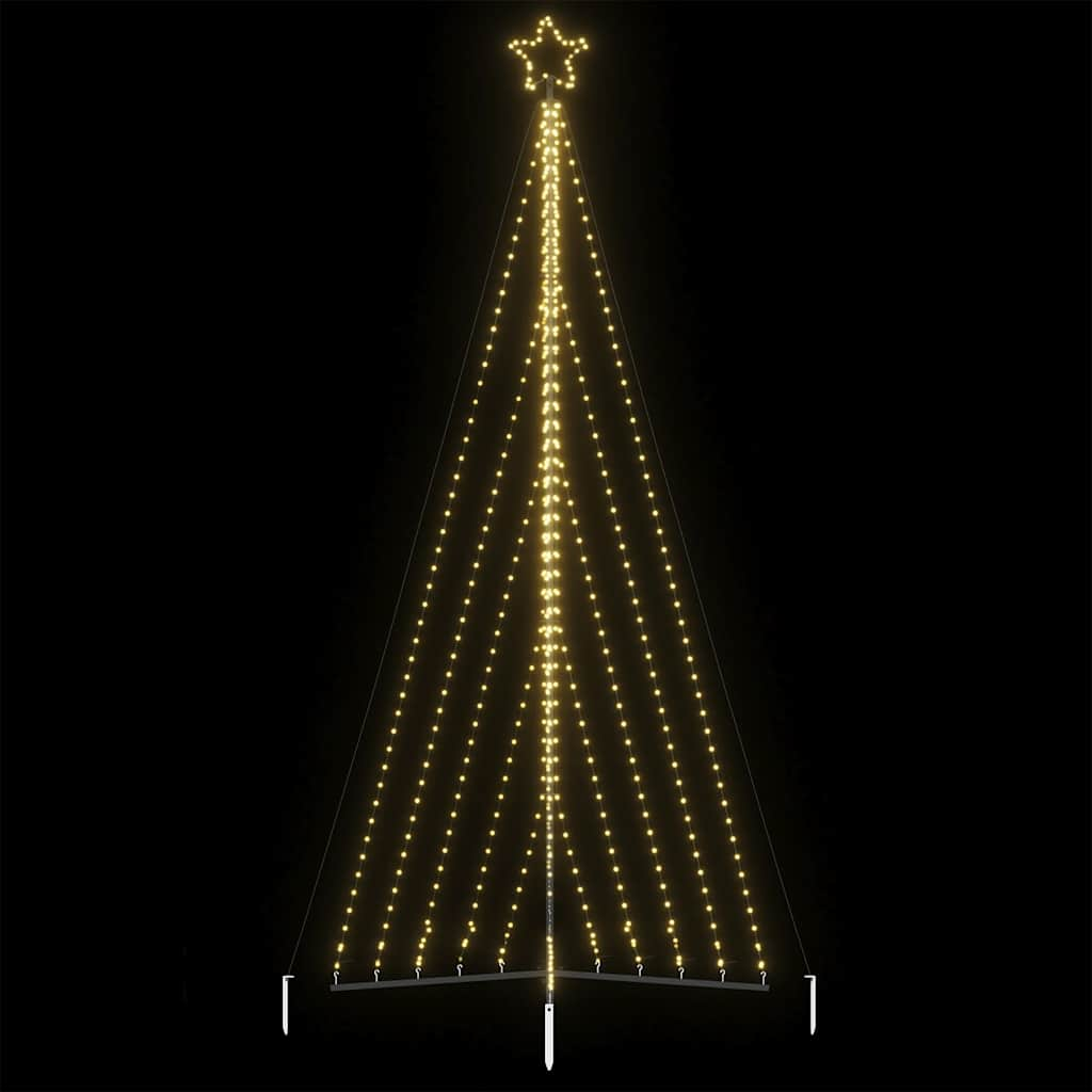 vidaXL Luces para árbol de Navidad 570 LEDs blanco cálido 399 cm