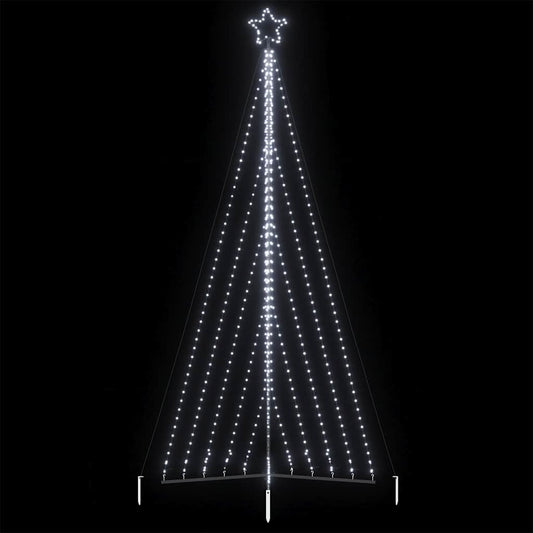 vidaXL Luces para árbol de Navidad 570 LEDs blanco frío 399 cm