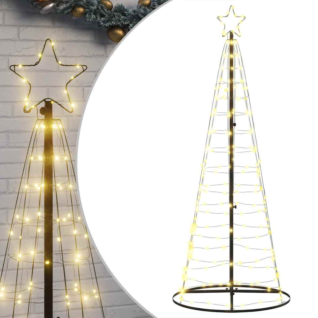 vidaXL Árbol de Navidad cono de luz 200 LEDs blanco cálido 182 cm